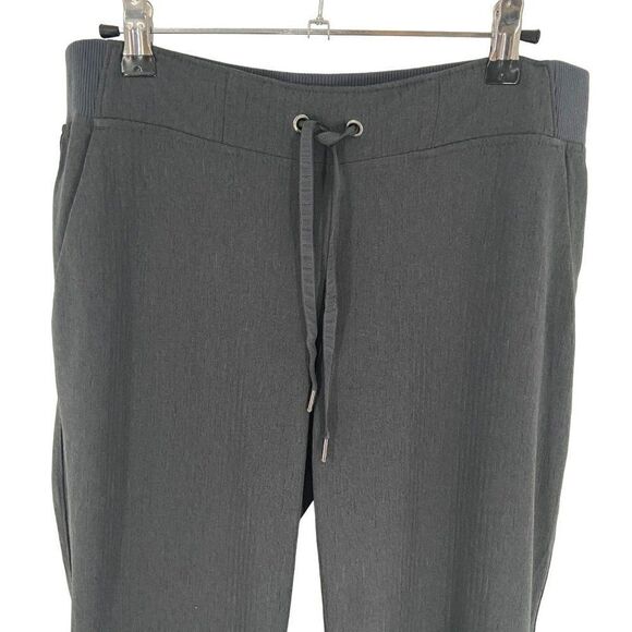 Athleta Pull-On Elastic Tie Waist Athletic Yoga Pants Gray Size 8 - Picture 3 of 12